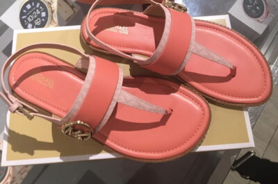 Michael Kors Carmen Thong Sandal Sherbet Pink Logo Size 6.5 \u0026 New In Box  $145のeBay公認海外通販｜セカイモン